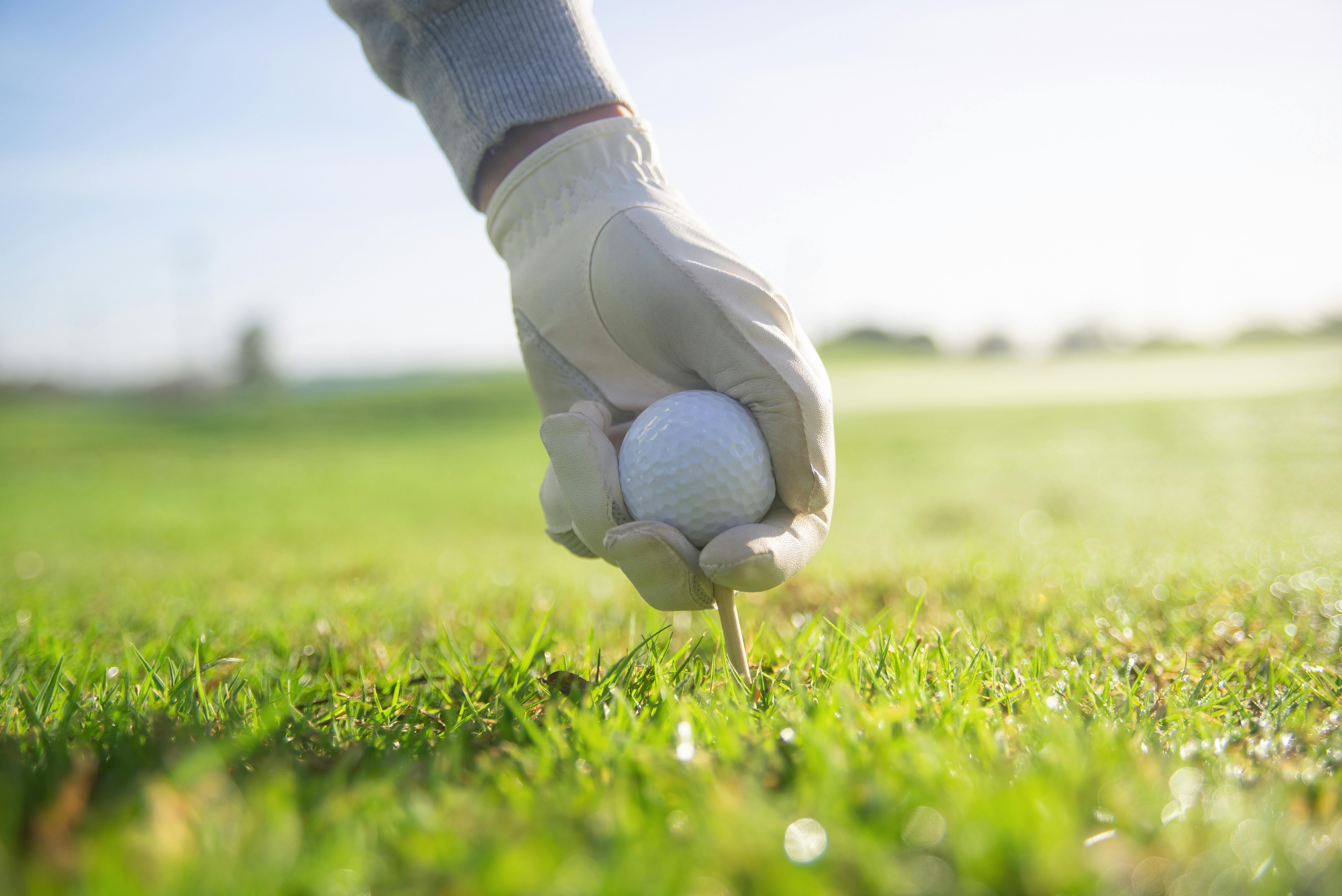 Golf ball on green